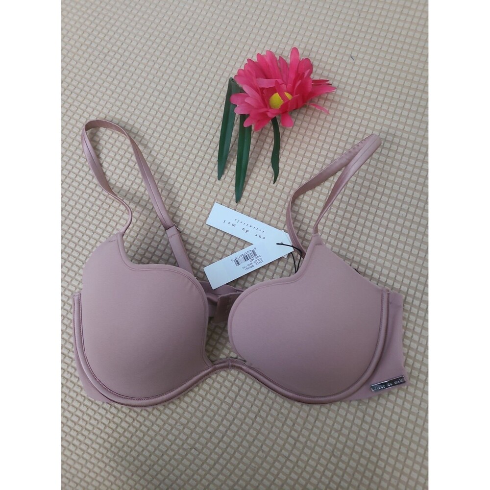 Fleur du Mal Satin Luxe Balconette Bra Tan 32B